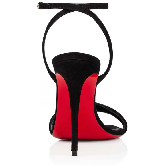Christian Louboutin Umberta 100 Black Suede Ankle Strap Sandal Heel Pump 41 - Picture 10 of 12